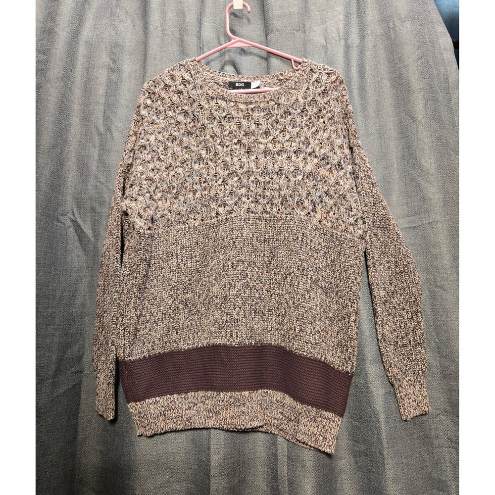 BDG Knit Sweater Pullover Crew Neck‎ Long Sleeve Casual Brown Size M